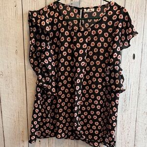 Elle Black and Pink Patterned Blouse